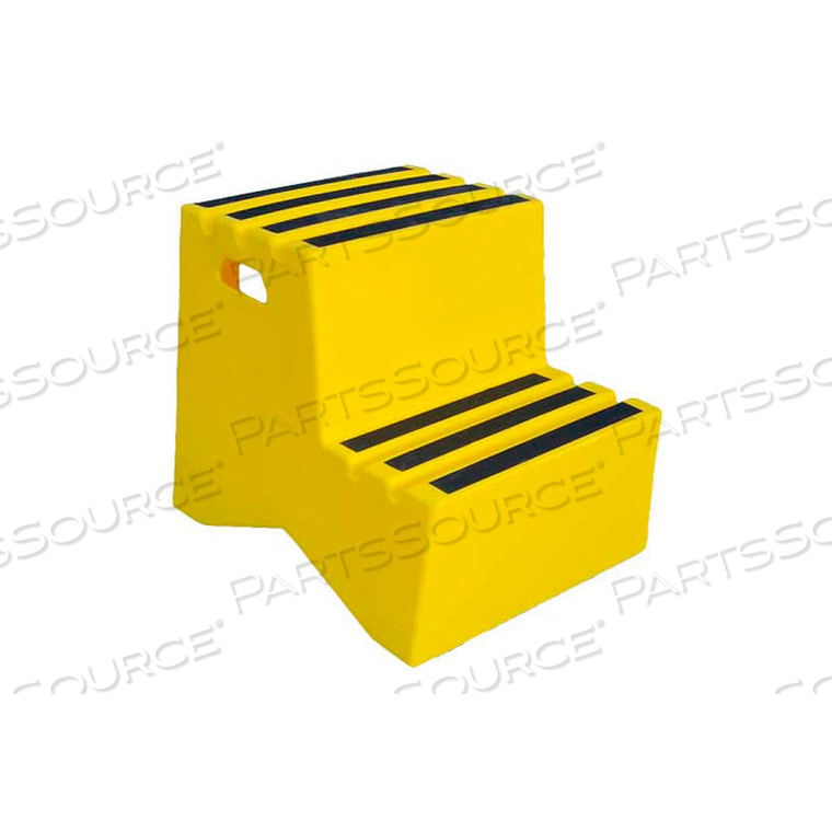 2 STEP PLASTIC STEP STAND - YELLOW 21"W X 24-1/2"D X 19-1/2"H by US Roto Molding