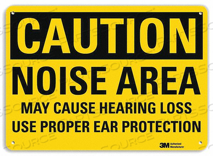 SAFETY SIGN NOISE AREA BLACK/YELLOW 7INH by Lyle Signs Inc.