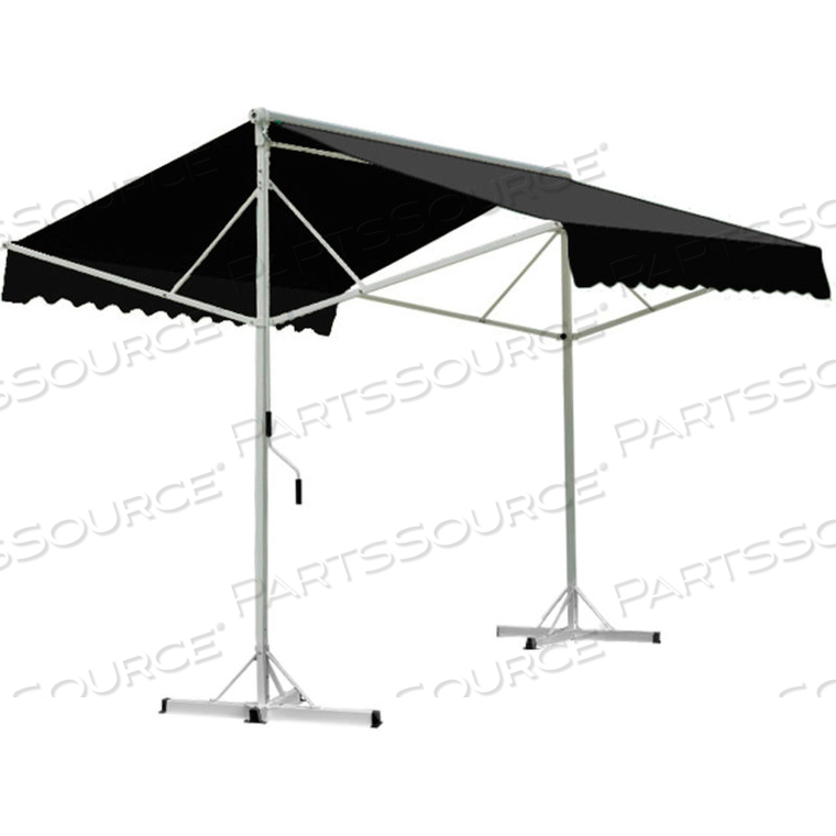 RETRACTABLE AWNING FREE STANDING MANUAL 10'W X 16'D X 8'H BLACK 