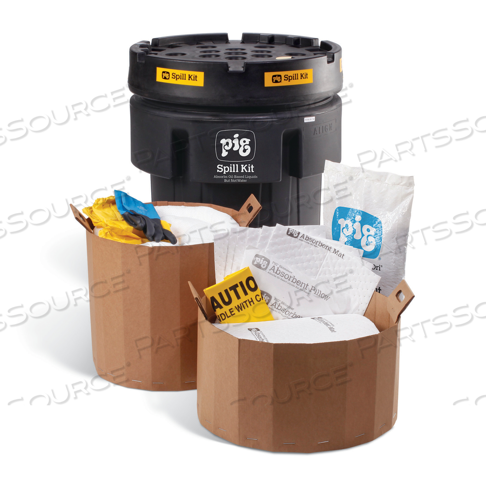 PIG UV-RESISTANT OIL-ONLY SPILL KIT IN 95-GALLON OVERPACK SALVAGE DRUM by New Pig Corporation