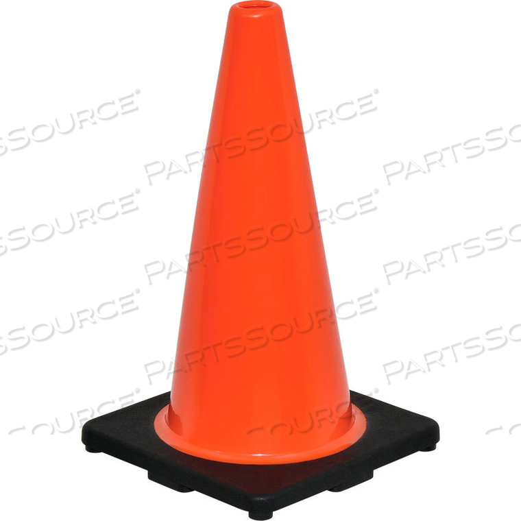 18" TRAFFIC CONE, NON-REFLECTIVE, BLACK BASE, 3 LBS by Jinyun Granchess Rubber & Plastics Co.Lt