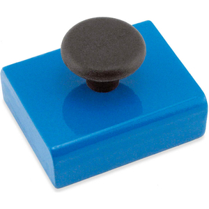 CERAMIC RECTANGULAR BASE MAGNETS WITH KNOB 38 LBS. PULL BLUE POWDER COAT by Master Magnetics, Inc. (The Magnet Source)