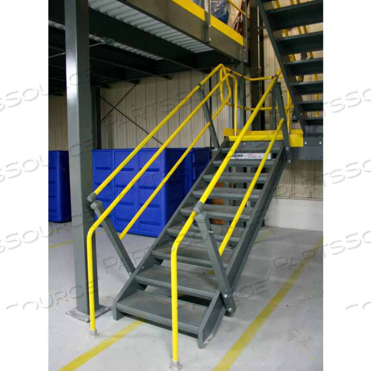 OSHA STAIR CLOSED TREAD WITH OPEN RISER 36" WIDE, 10' CLEARANCE by Wildeck OSHA STAIR CLOSED TREAD WITH OPEN RISER 36" WIDE, 10' CLEARANCE by Wildeck
