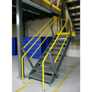 OSHA STAIR CLOSED TREAD WITH OPEN RISER 36" WIDE, 10' CLEARANCE by Wildeck OSHA STAIR CLOSED TREAD WITH OPEN RISER 36" WIDE, 10' CLEARANCE by Wildeck