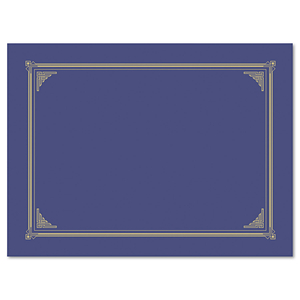 CERTIFICATE/DOCUMENT COVER, 12.5 X 9.75, METALLIC BLUE, 6/PACK by Geographics