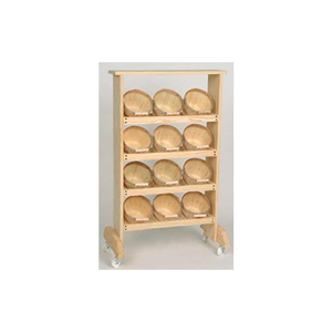 WOOD RACK 40"H X 24"W X 7-1/4"D WITH (12) 1/4 PECK BASKETS - NATURAL by Texas Basket Co.