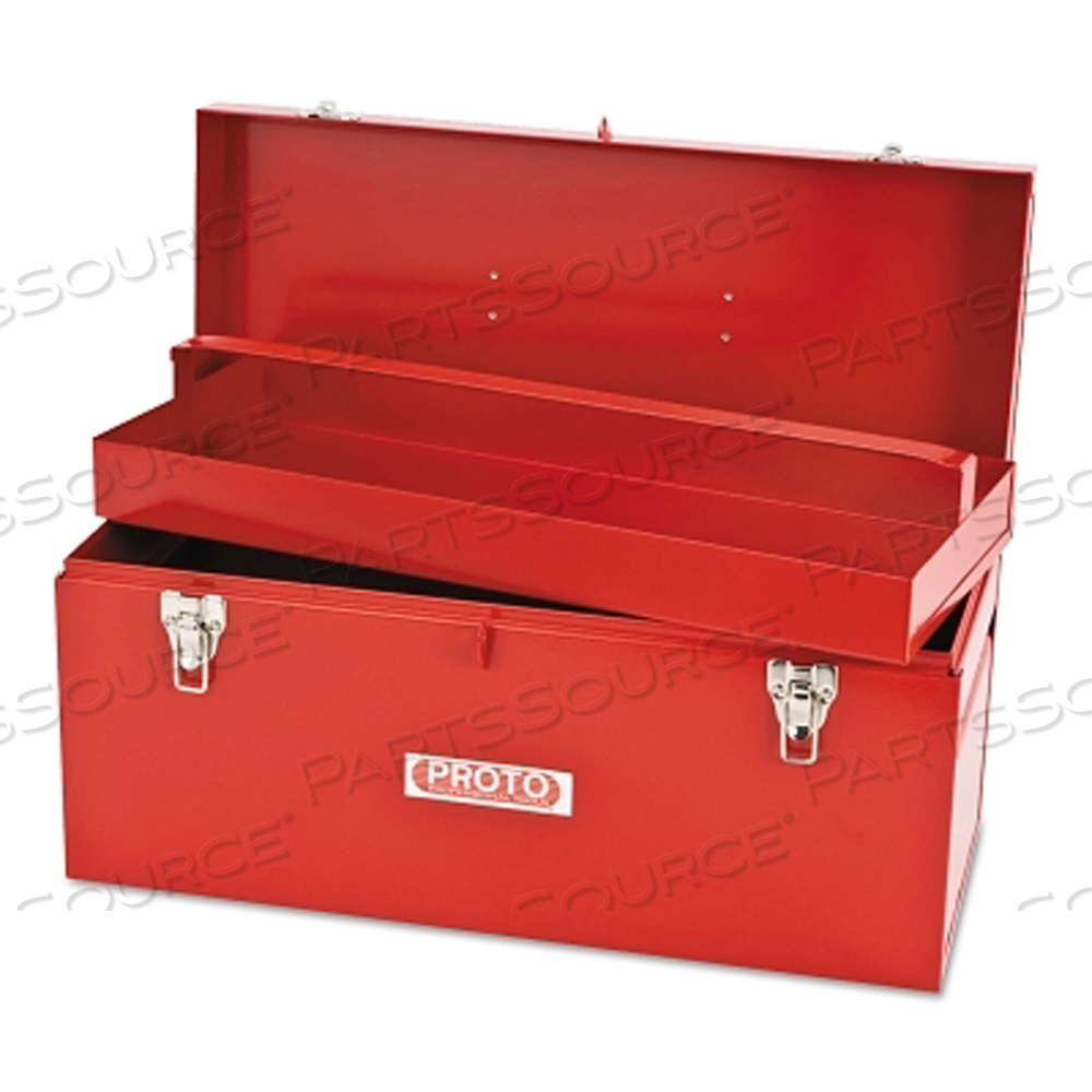 GENERAL PURPOSE TOOL BOX, DOUBLE LATCH, 20 IN W X 8-1/2 IN D X 9-1/2 IN H, STEEL, RED by Proto