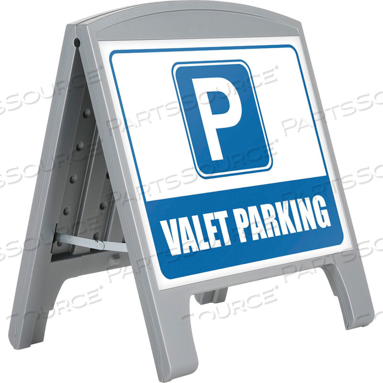 SIGNPRO TWO-SIDED MINI STREET SIGN, SILVER, 24-4/5"L X 28-3/8"W X 31-1/2"H 