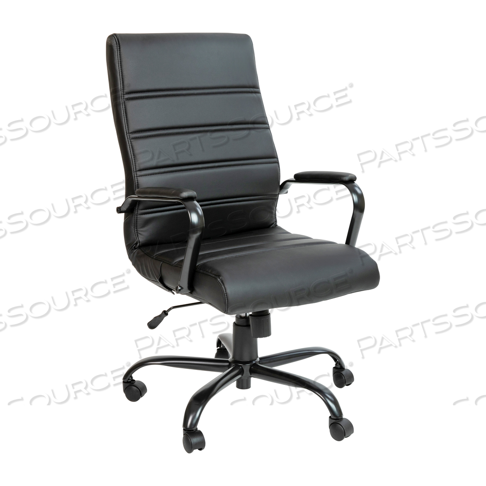 WHITNEY HIGH BACK BLACK LEATHERSOFT EXECUTIVE SWIVEL OFFICE CHAIR WITH BLACK FRAME AND ARMS by Flash Furniture WHITNEY HIGH BACK BLACK LEATHERSOFT EXECUTIVE SWIVEL OFFICE CHAIR WITH BLACK FRAME AND ARMS by Flash Furniture