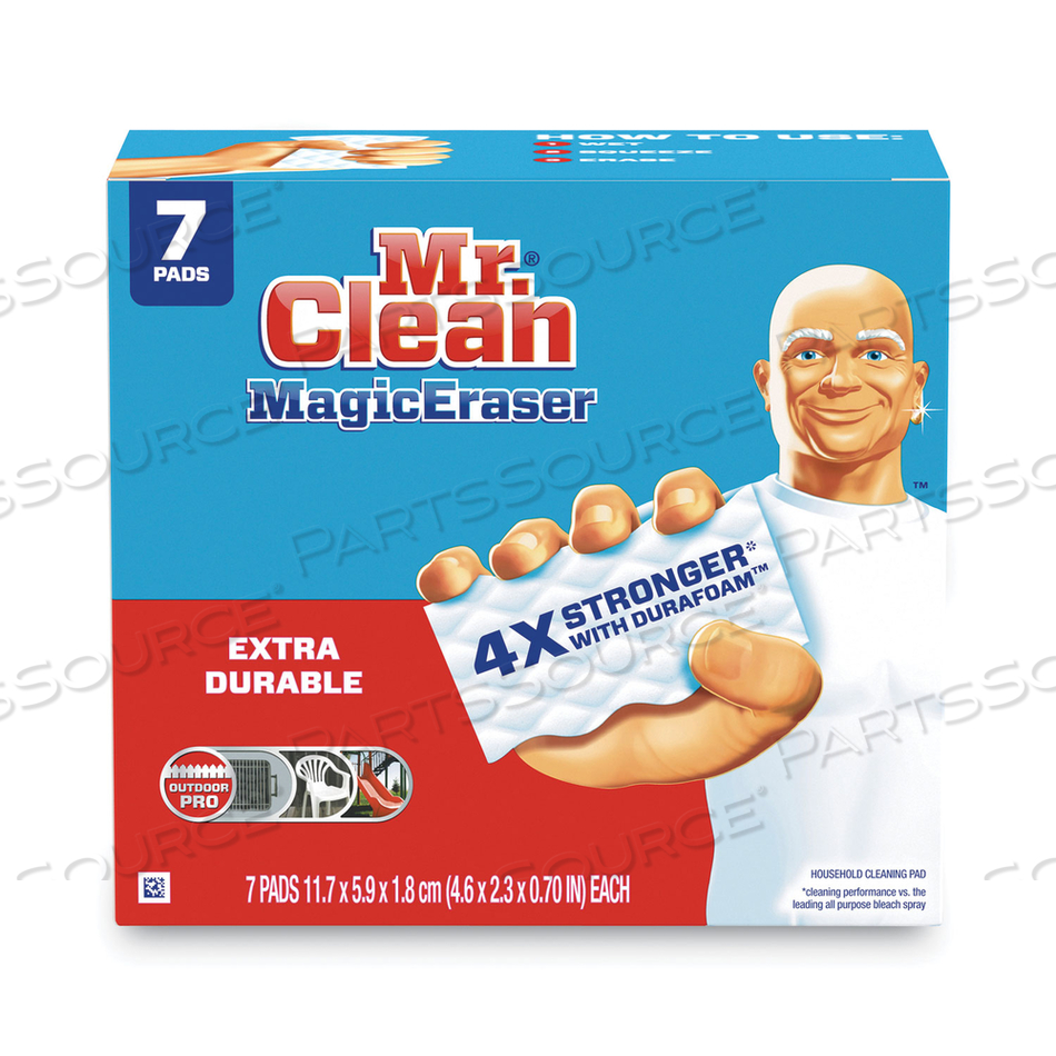 MAGIC ERASER EXTRA DURABLE. 4.6 X 2.4, 0.7" THICK, WHITE by Mr. Clean
