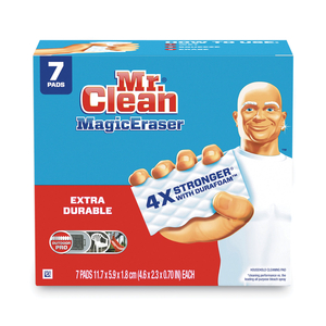 MAGIC ERASER EXTRA DURABLE. 4.6 X 2.4, 0.7" THICK, WHITE, 7/PACK by Mr. Clean