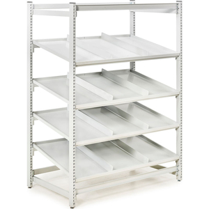 FIFO FLOW RACK M53, 54-44/83"W X 31-49/71"D X 73-3/13"H, 4 STEEL SHELVES, 485 LB. CAP.- GRAY by Treston