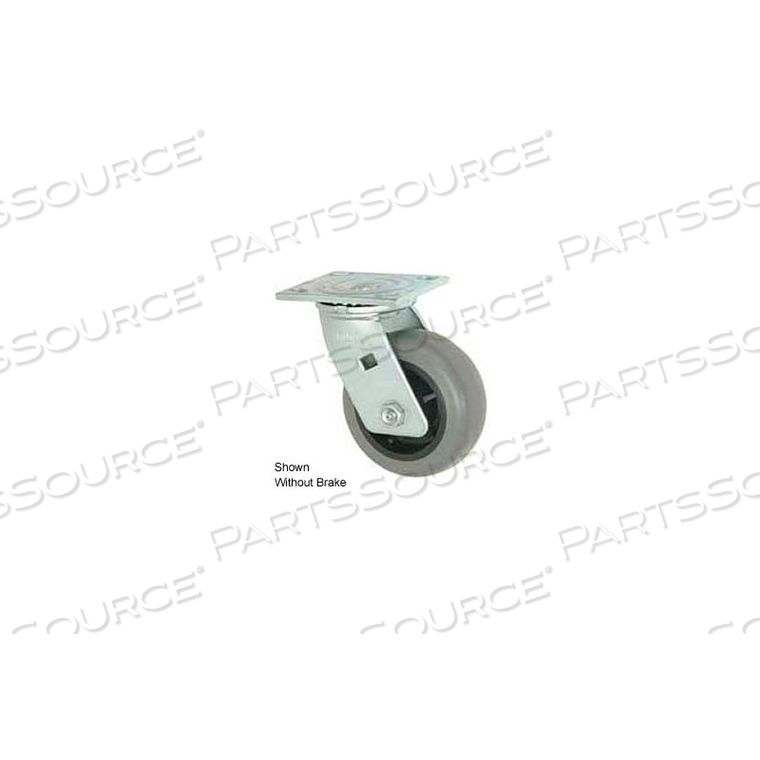 SWIVEL PLATE CASTER 5" TPR WHEEL WITH BRAKE by Faultless Caster