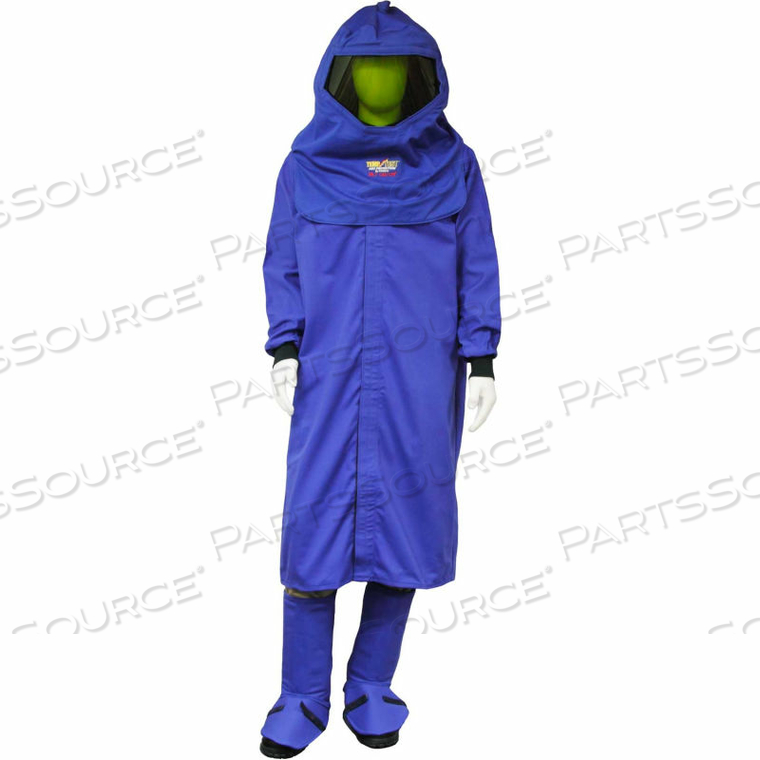 ECONOMY HRC 4 ARC CLOTHING KIT (50" COAT, 15" LEGGINGS, HOOD, HARD HAT, BAG) by Stanco Manufacturing, Inc. ECONOMY HRC 4 ARC CLOTHING KIT (50" COAT, 15" LEGGINGS, HOOD, HARD HAT, BAG) by Stanco Manufacturing, Inc.