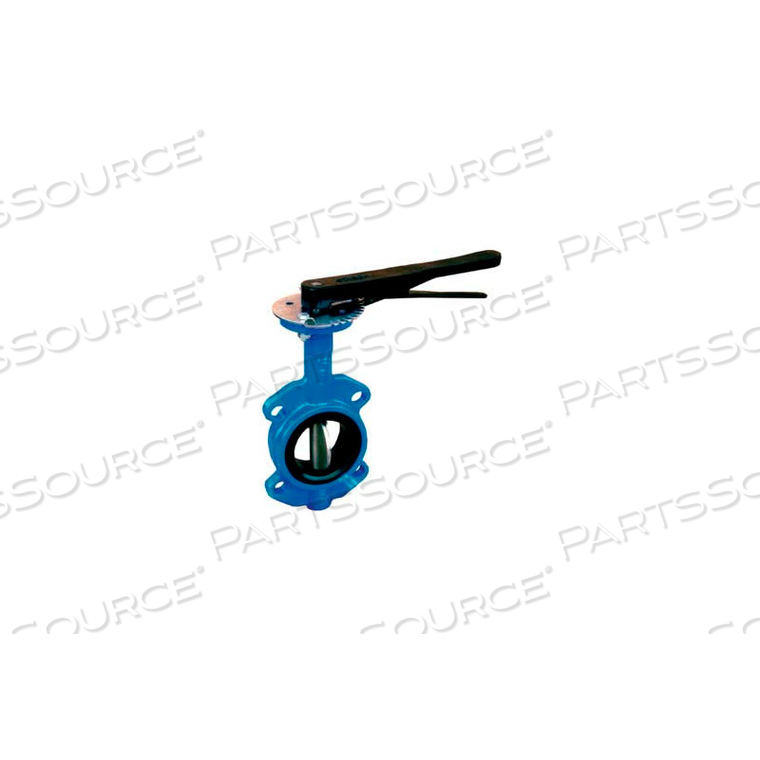 3" WAFER STYLE BUTTERFLY VALVE W/ BUNA SEALS AND 10 POSITION HANDLE 