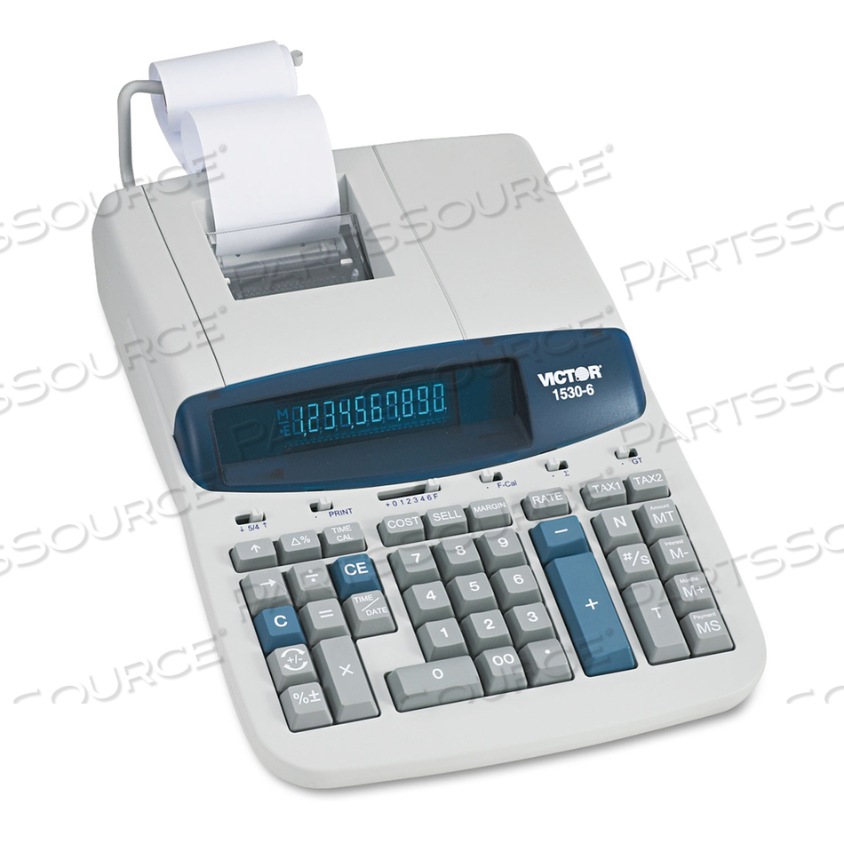 1530-6 TWO-COLOR RIBBON PRINTING CALCULATOR, BLACK/RED PRINT, 5 LINES/SEC 