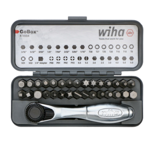 32 PIECE GOBOX™ STANDARD BIT SET WITH MINI RATCHET by Wiha Tools