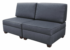 STORAGE SOFA 60 W X 30 D BLUE UPHOLSTERY by Duobed