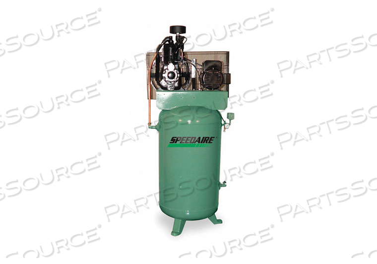 ELECTRIC AIR COMPRESSOR, LUBRICATION TYPE PRESSURE LUBRICATED, AIR TANK STYLE VERTICAL, NUMBER OF STAGES 2, OUTPUT POWER 7.5 HP, FREE AIR FL by Speedaire ELECTRIC AIR COMPRESSOR, LUBRICATION TYPE PRESSURE LUBRICATED, AIR TANK STYLE VERTICAL, NUMBER OF STAGES 2, OUTPUT POWER 7.5 HP, FREE AIR FL by Speedaire