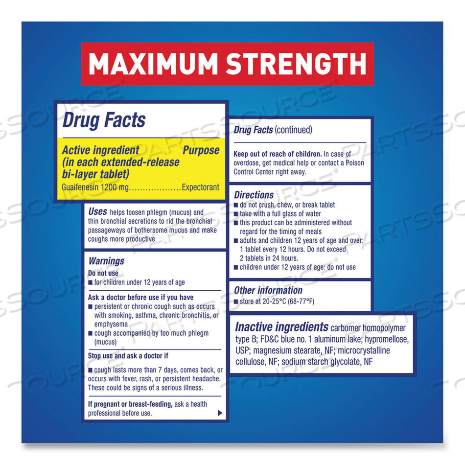 MAXIMUM STRENGTH EXPECTORANT, 28 TABLETS/BOX, 24 BOXES/CARTON 