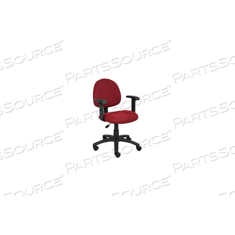 DELUXE POSTURE CHAIR WITH ADJUSTABLE ARMS BURGUNDY by Boss DELUXE POSTURE CHAIR WITH ADJUSTABLE ARMS BURGUNDY by Boss