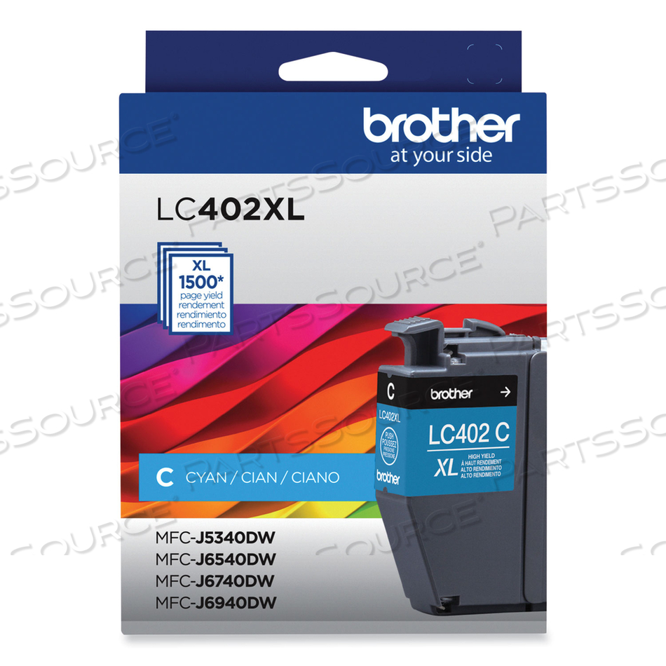 LC402XLCS HIGH-YIELD INK, 1,500 PAGE-YIELD, CYAN by Brother LC402XLCS HIGH-YIELD INK, 1,500 PAGE-YIELD, CYAN by Brother