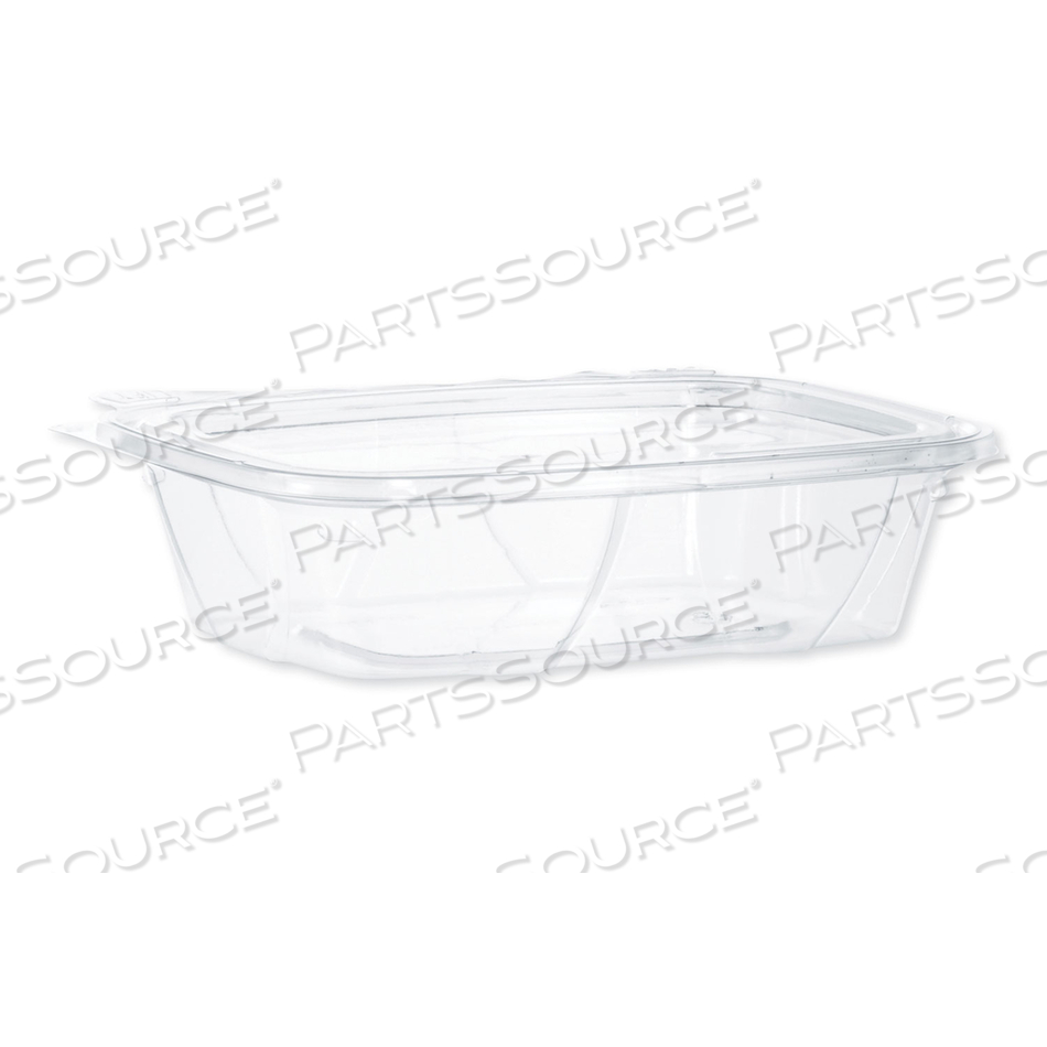 CLEARPAC SAFESEAL TAMPER-RESISTANT, TAMPER-EVIDENT CONTAINERS, TALL, FLAT LID, 20 OZ, 5.7 X 7.3 X 1.8, CLEAR, PLASTIC by Dart Container Corporation CLEARPAC SAFESEAL TAMPER-RESISTANT, TAMPER-EVIDENT CONTAINERS, TALL, FLAT LID, 20 OZ, 5.7 X 7.3 X 1.8, CLEAR, PLASTIC by Dart Container Corporation