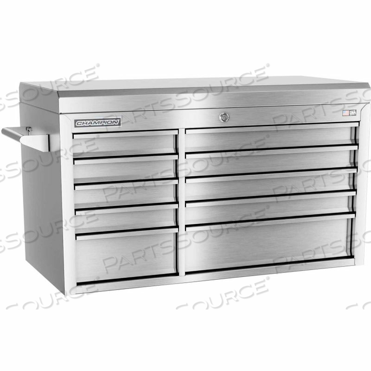 CHAMPION FMPRO ALL STAINLESS STEEL 41"WX20"DX23-5/8"H 10 DRAWER CHEST by Independent Design Inc