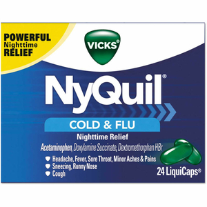 NYQUIL COLD & FLU NIGHTTIME LIQUICAPS, 24/BOX by Vicks