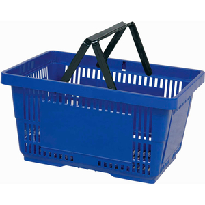 PLASTIC SHOPPING BASKET 28 LITER WITH NYLON HANDLE 206-28L - DARK BLUE by Versacart Systems, Inc.