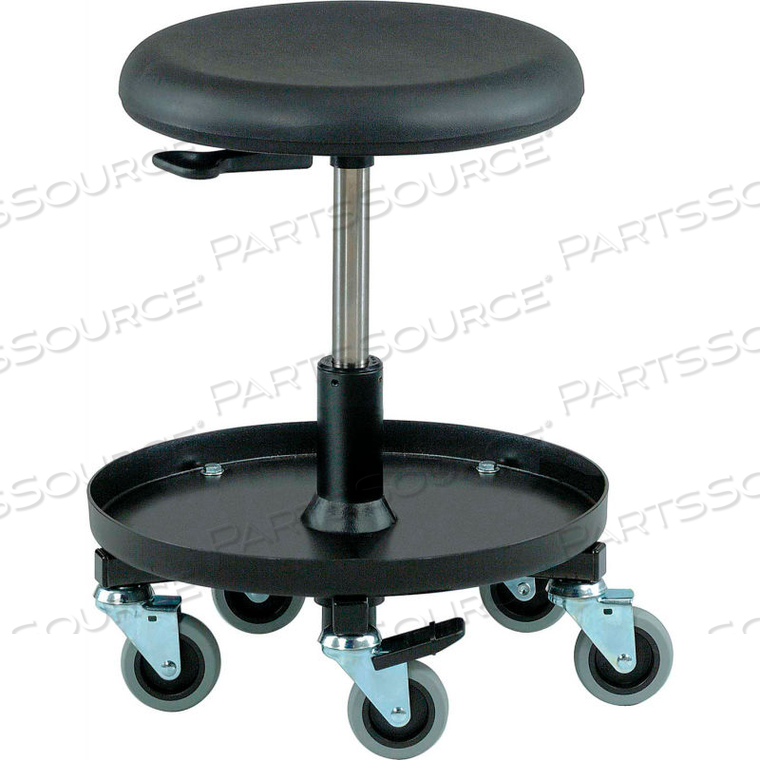 SCOOTER STOOL WITH TOOL TRAY - POLYURETHANE - BLACK by Bevco Precision Manufacturing