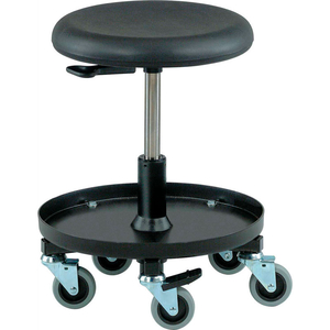 SCOOTER STOOL WITH TOOL TRAY - POLYURETHANE - BLACK by Bevco Precision Manufacturing