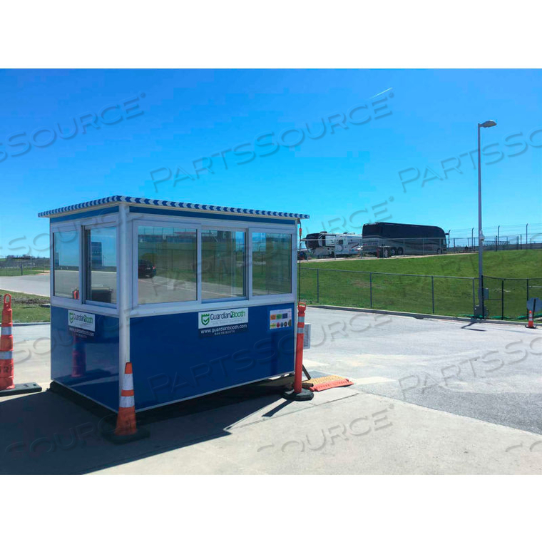 6'X8' GUARD BOOTH, BLUE - DELUXE MODEL, PRE-ASSEMBLED by Guardian Booth LLC 6'X8' GUARD BOOTH, BLUE - DELUXE MODEL, PRE-ASSEMBLED by Guardian Booth LLC