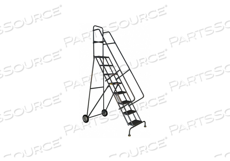 7 STEP ALL-TERRAIN ROLLING STEEL LADDER - GRIP STRUT TREAD - 450 LBS. CAPACITY by Tri-Arc 7 STEP ALL-TERRAIN ROLLING STEEL LADDER - GRIP STRUT TREAD - 450 LBS. CAPACITY by Tri-Arc