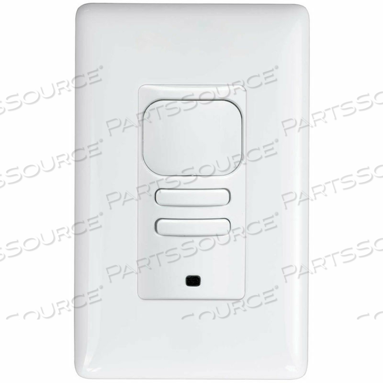 LIGHTHAWK PIR 2-BUTTON WALL SWITCH OCCUPANCY SENSOR WITH NEUTRAL, WHITE 