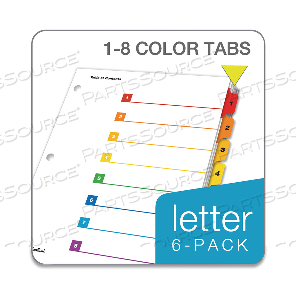 ONESTEP PRINTABLE TABLE OF CONTENTS AND DIVIDERS, 8-TAB, 1 TO 8, 11 X 8.5, WHITE, 6 SETS 