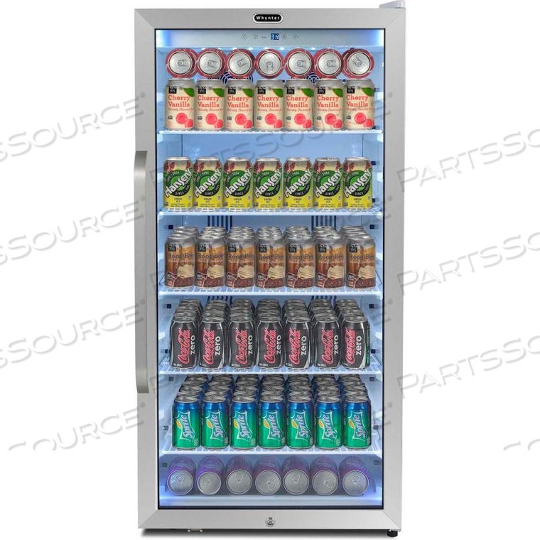 FREESTANDING COMMERCIAL BEVERAGE MERCH/ REFRIG W/SUPERLIT DOOR, 8.1 CU. FT. by Whynter LLC FREESTANDING COMMERCIAL BEVERAGE MERCH/ REFRIG W/SUPERLIT DOOR, 8.1 CU. FT. by Whynter LLC