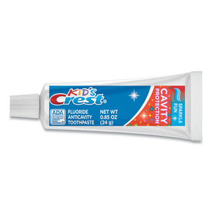 KIDS' SPARKLE TOOTHPASTE, BLUE, BUBBLEGUM FLAVOR, 0.85 OZ TUBE, 72/CARTON by Crest KIDS' SPARKLE TOOTHPASTE, BLUE, BUBBLEGUM FLAVOR, 0.85 OZ TUBE, 72/CARTON by Crest