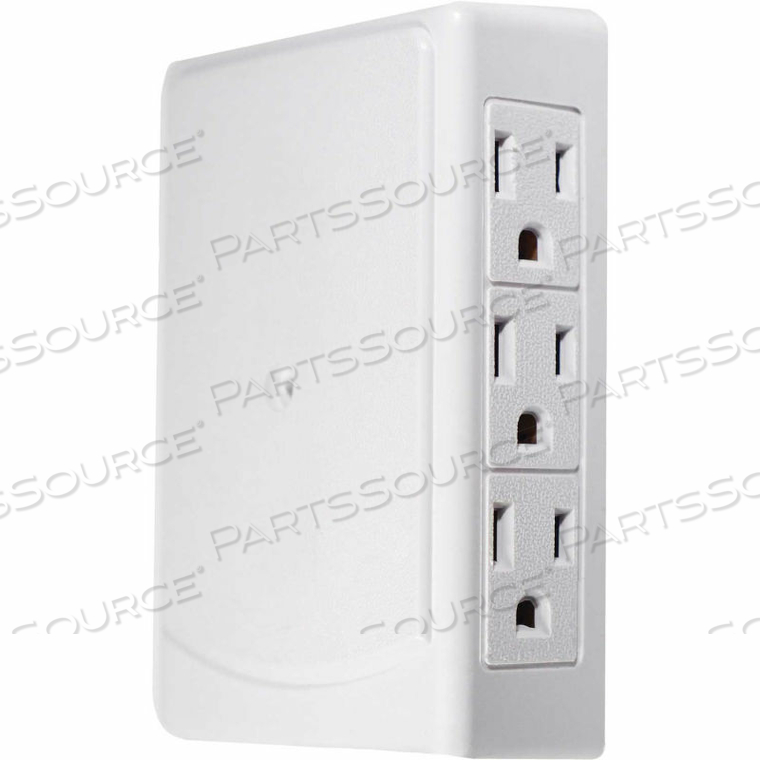 GOGREEN POWER, 6 OUTLET SIDE MOUNT WALL TAP - WHITE 