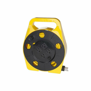 QUAD PLUG CORD REEL, 16/3 GA, 25'L CORD, YELLOW by Bayco QUAD PLUG CORD REEL, 16/3 GA, 25'L CORD, YELLOW by Bayco
