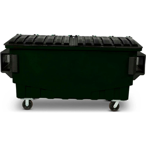 1 CUBIC YARD FRONT LOADING DUMPSTER W/ BUMPERS, FOREST GREEN by Toter