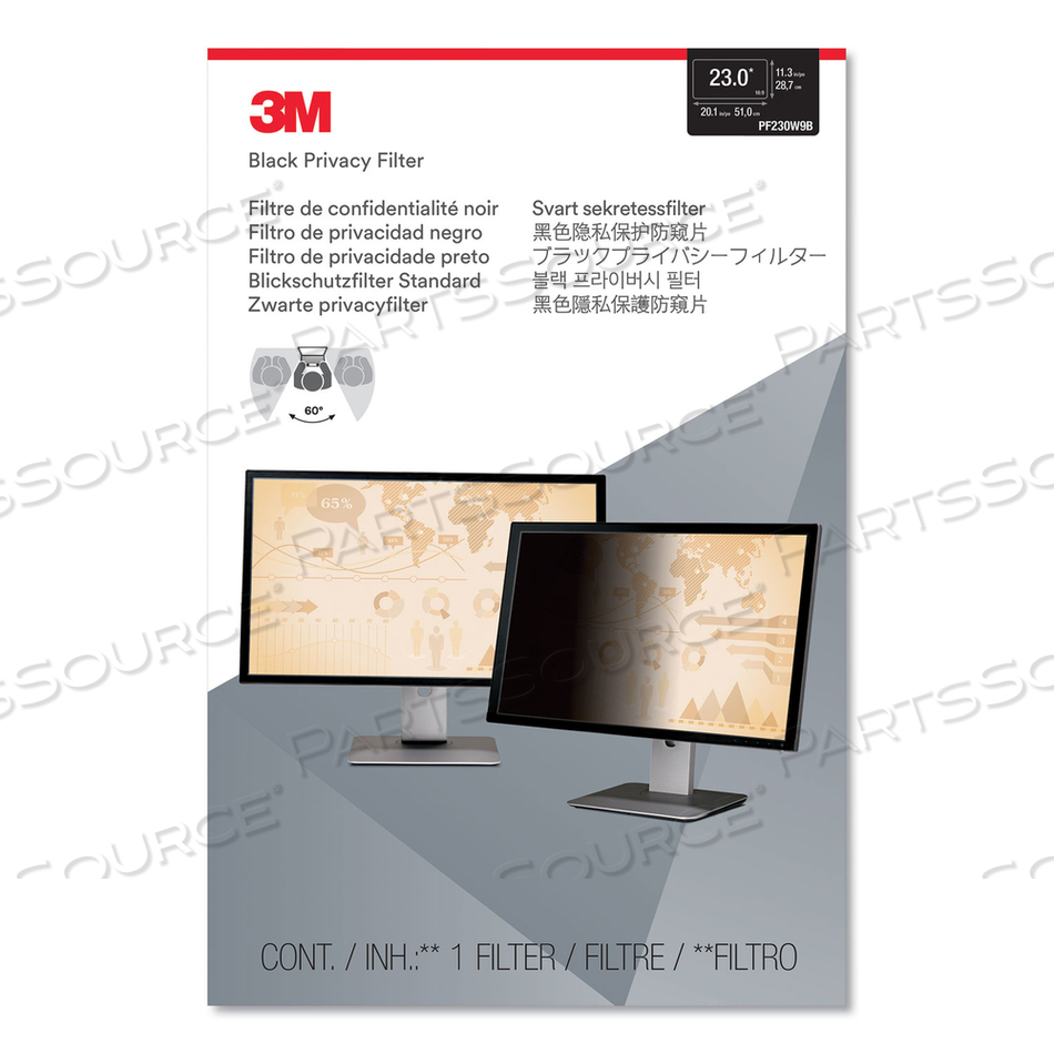FRAMELESS BLACKOUT PRIVACY FILTER FOR 23" WIDESCREEN FLAT PANEL MONITOR, 16:9 ASPECT RATIO by 3M Consumer