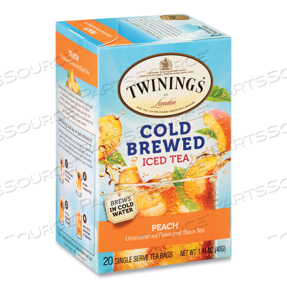 COLD BREW ICED TEA BAGS, PEACH, 0.07 OZ TEA BAG by TWININGS COLD BREW ICED TEA BAGS, PEACH, 0.07 OZ TEA BAG by TWININGS
