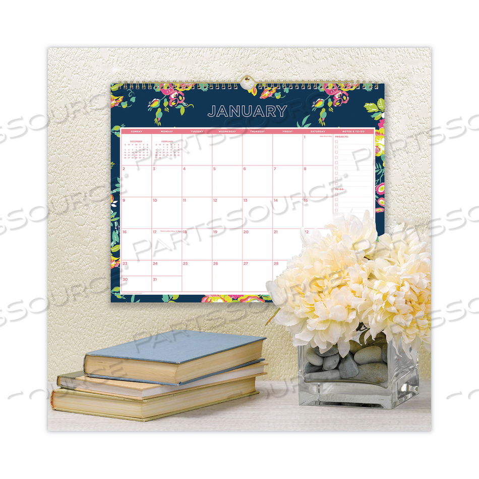 DAY DESIGNER PEYTON WALL CALENDAR, PEYTON FLORAL ARTWORK, 15 X 12, WHITE/NAVY SHEETS, 12-MONTH (JAN TO DEC): 2023 by Blue Sky DAY DESIGNER PEYTON WALL CALENDAR, PEYTON FLORAL ARTWORK, 15 X 12, WHITE/NAVY SHEETS, 12-MONTH (JAN TO DEC): 2023 by Blue Sky
