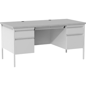 DOUBLE PEDESTAL STEEL DESK - 60" X 30" - GRAY by Lorell