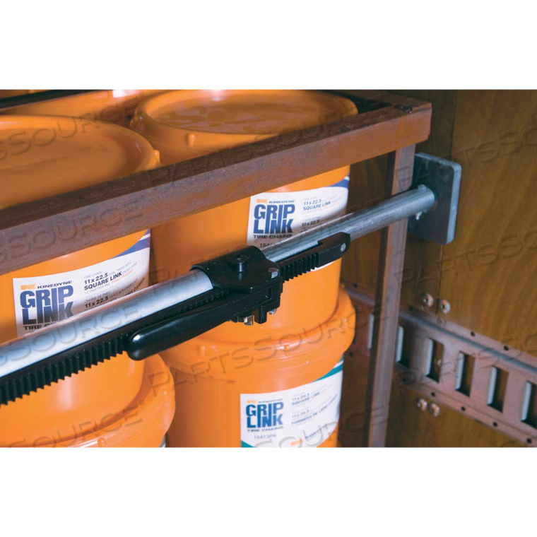 SAF-T-LOK ROUND ALUMINUM BAR WITH PIVOTING FEET - ADJUSTS FROM 90"W TO 105"W by Kinedyne Corporation