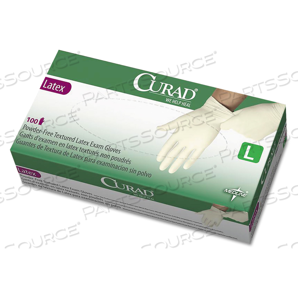 LATEX EXAM GLOVES, POWDER-FREE, LARGE, 100/BOX 