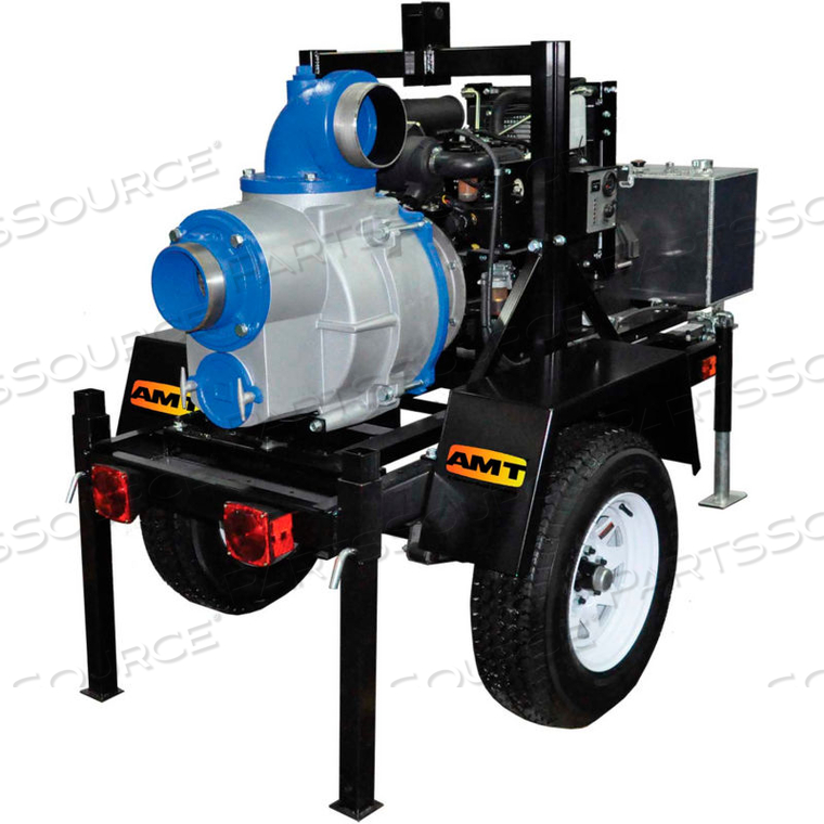 AMT 6" ENGINE DRIVEN TRASH PUMP-SKID, HONDA V-TWIN OHV, 1000GPM, VITON/SIC SEAL, 6" IN/OUT by Springer Pumps LLC AMT 6" ENGINE DRIVEN TRASH PUMP-SKID, HONDA V-TWIN OHV, 1000GPM, VITON/SIC SEAL, 6" IN/OUT by Springer Pumps LLC