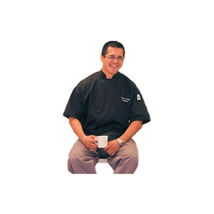 TRADITIONAL CHEF'S JACKET QC LITE, 2X, SHORT SLEEVE, BLACK by John Ritzenhaler Co