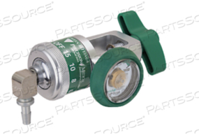 ADJUSTABLE OXYGEN REGULATOR, 90 DEG BARB OUTLET CGA 870 X DISS OUTLET PORT, 0 TO 15 LPM FLOW, 300 TO 3000 PSI INLET, 50 PSI, 4.25 IN by Precision Medical, Inc.